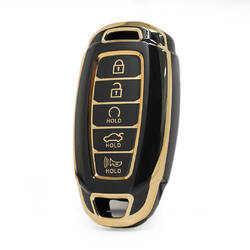 Cubierta Nano de alta calidad para Hyundai Remote Key 4 + 1 botones Auto Start Color negro