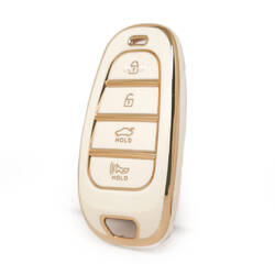 Funda Nano de alta calidad para llave remota Hyundai Sonata 3 + 1 botones Color blanco