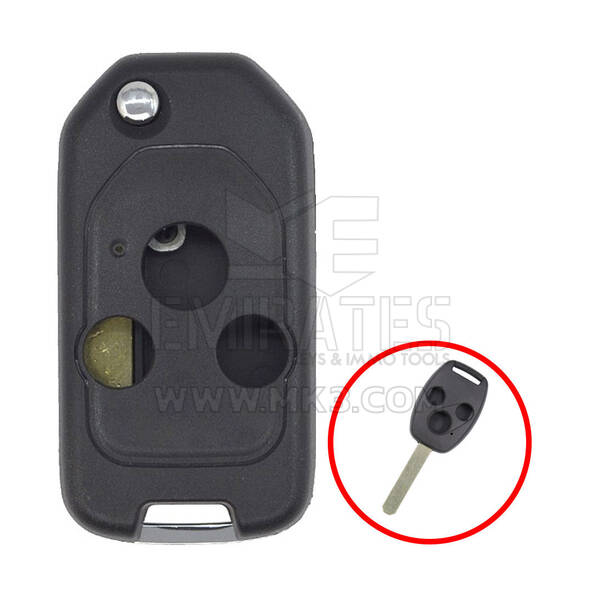 Carcasa de llave remota abatible modificada Honda de 3 botones