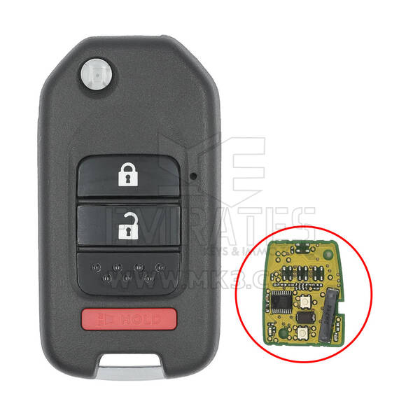 Carcasa de llave remota plegable modificada Honda con 2+1 botones