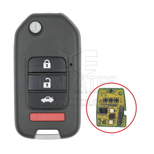 Carcasa de llave remota plegable modificada Honda con 3+1 botones
