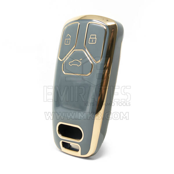 Capa nano de alta qualidade para audi tt a4 a5 q7 sq7 chave remota 3 botões cor cinza Audi-B11J