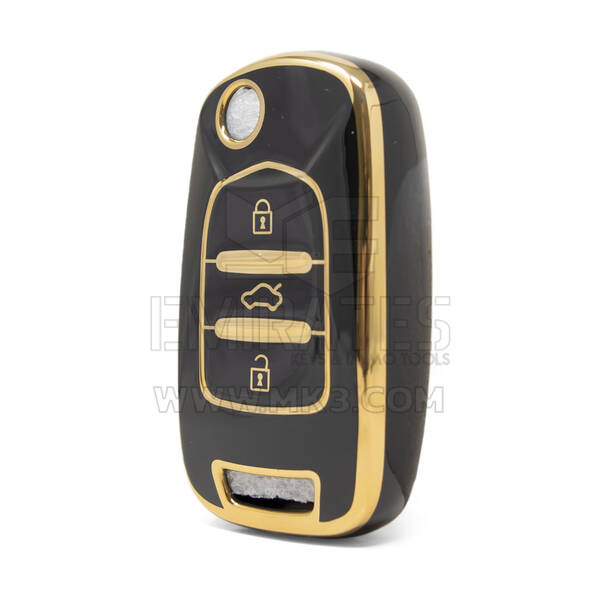 Nano High Quality Cover For Baojun Flip Remote Key 3 Button Black Color BJ-B11J