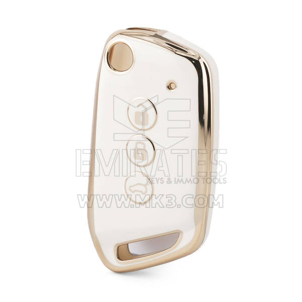 Nano High Quality Cover For Baojun Flip Remote Key 3 Button White Color BJ-D11J