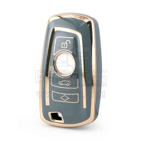 Capa Nano de alta qualidade para BMW CAS4 chave remota 4 botões cor cinza BMW-A11J