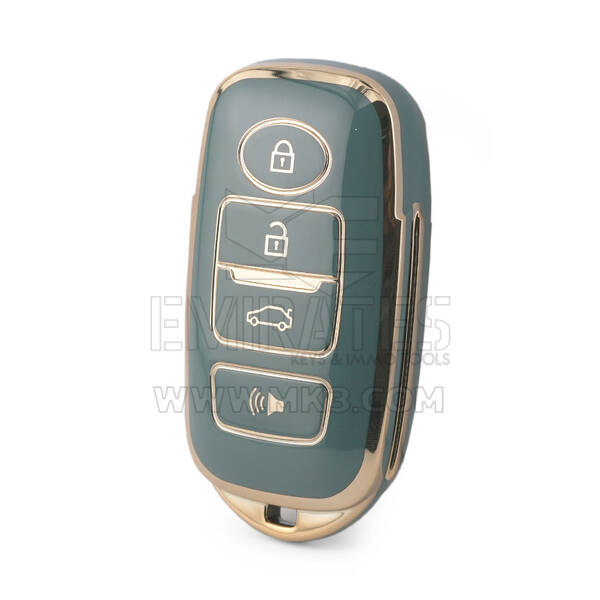 Nano High Quality Cover For Perodua Smart Remote Key 4 Buttons Gray Color PRD-B11J