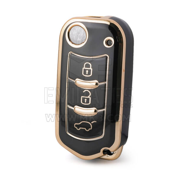 Nano – housse de haute qualité pour clé télécommande intelligente Trumpchi, 3 boutons, couleur noire, CQ-D11J