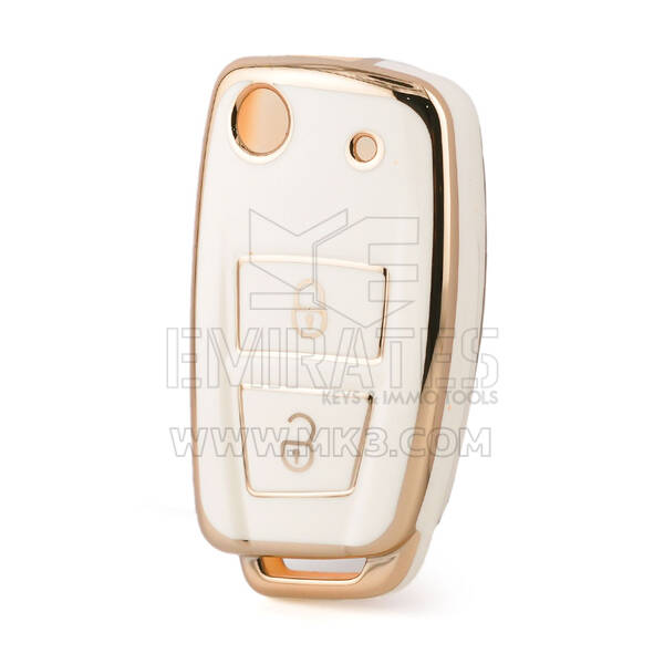 Nano couvercle de haute qualité pour clé télécommande Dongfeng, 2 boutons, couleur blanche, DF-B11J