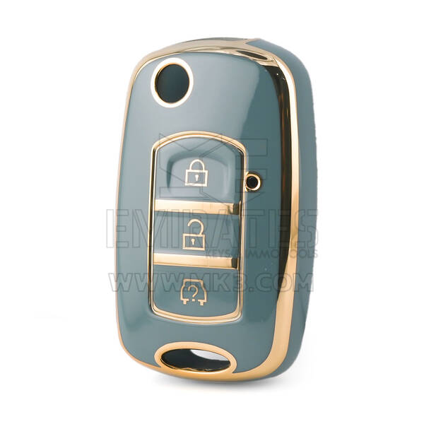 Nano couvercle de haute qualité pour clé télécommande Dongfeng, 3 boutons, couleur grise, DF-E11J