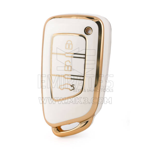 Nano couvercle de haute qualité pour clé télécommande Dongfeng, 3 boutons, couleur blanche, DF-G11J