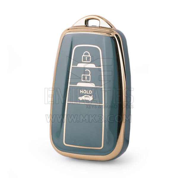 Funda Nano de alta calidad para llave remota Toyota RAV4 Corolla, 3 botones, Color gris, TYT-B11J3