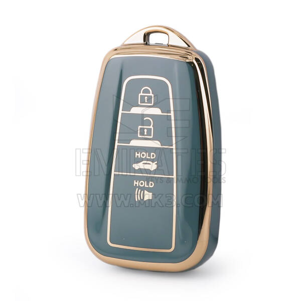 Funda Nano de alta calidad para llave remota de Toyota, 4 botones, Color gris, TYT-B11J4