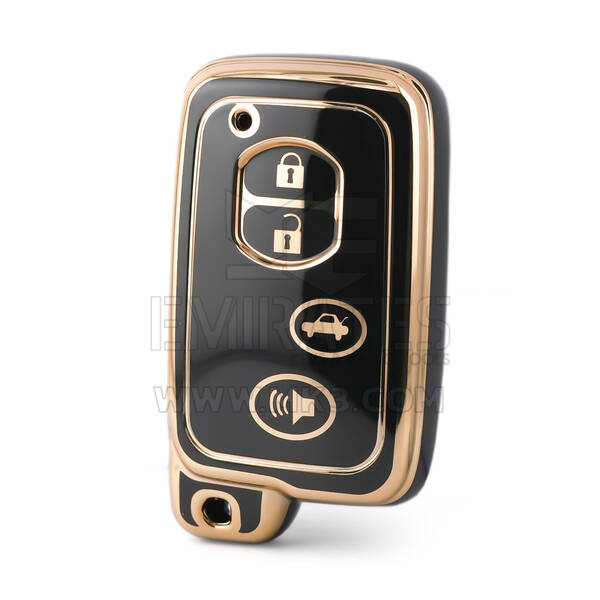 Funda Nano de alta calidad para llave remota de Toyota, 4 botones, Color negro, TYT-H11J4