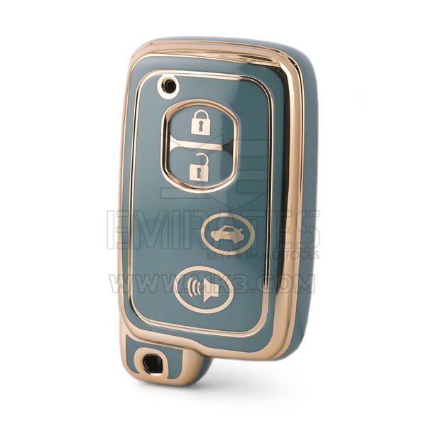 Funda Nano de alta calidad para llave remota de Toyota, 4 botones, Color gris, TYT-H11J4