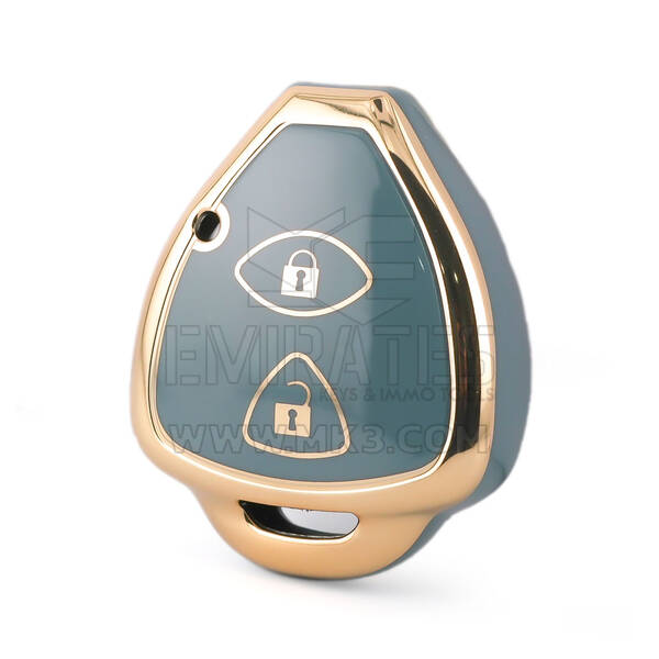 Funda Nano de alta calidad para llave remota de Toyota, 2 botones, Color gris, TYT-K11J2