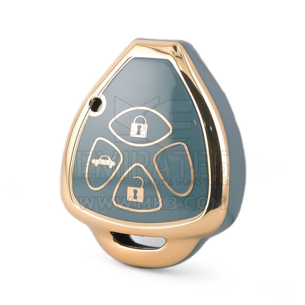 Funda Nano de alta calidad para llave remota de Toyota, 3 botones, Color gris, TYT-K11J3B