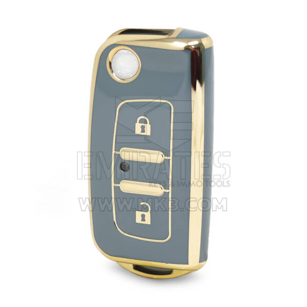 Nano – couvercle de haute qualité pour clé télécommande Foton, 2 boutons, couleur grise, FT-A11J