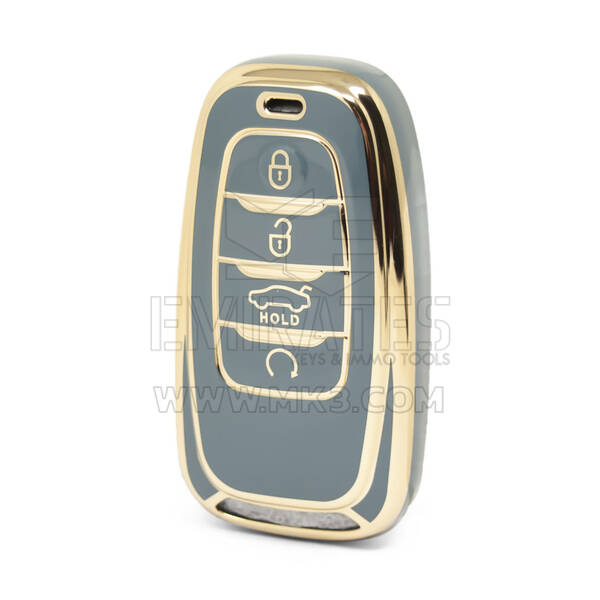 Nano – couvercle de haute qualité pour clé télécommande Hongqi, 4 boutons, couleur grise, HQ-B11J