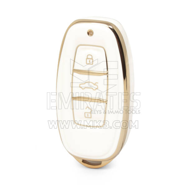 Nano – couvercle de haute qualité pour clé télécommande Hongqi, 3 boutons, couleur blanche, HQ-C11J