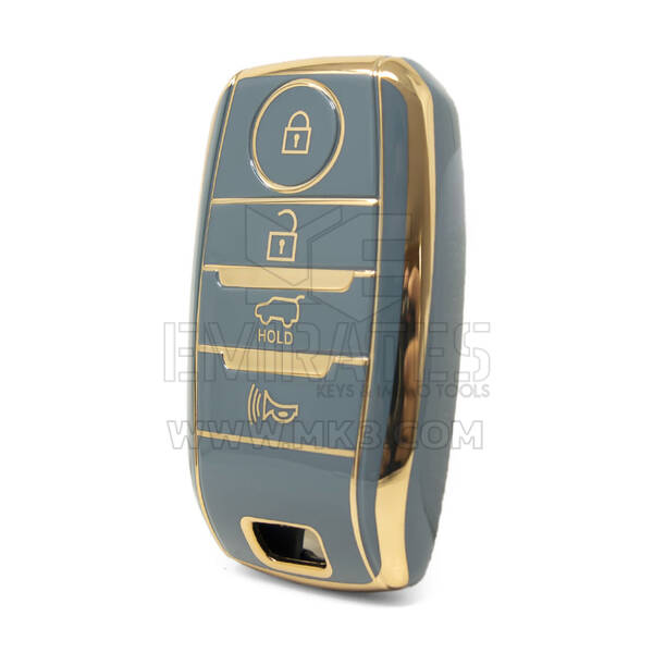 Чехол Nano высокого качества для дистанционного ключа Kia с 4 кнопками серого цвета KIA-D11J4A