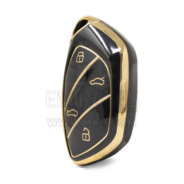 Nano – couvercle de haute qualité pour clé télécommande Roewe, 4 boutons, couleur noire, RW-D11J