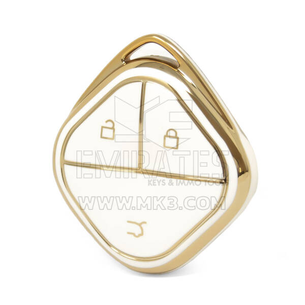 Nano – couvercle de haute qualité pour clé télécommande intelligente Wuling, 3 boutons, couleur blanche, WL-E11J