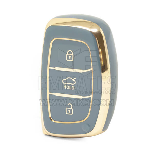 Funda Nano de alta calidad para llave remota inteligente Hyundai Tucson, 3 botones, Color gris, HY-A11J3B