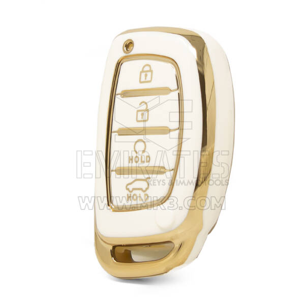 Funda Nano de alta calidad para llave remota inteligente Hyundai, 4 botones, Color blanco, HY-A11J4B