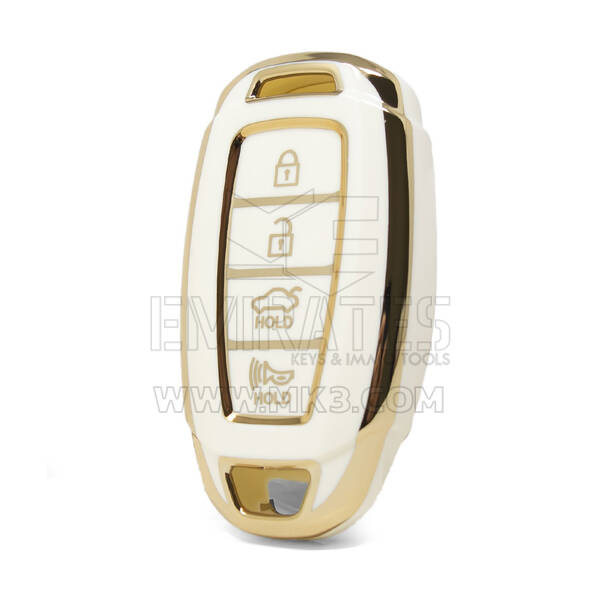 Funda Nano de alta calidad para llave remota Hyundai, 4 botones, Color blanco, HY-D11J4A