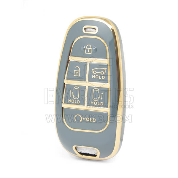 Funda Nano de alta calidad para llave remota Hyundai, 6 botones, Color gris, HY-H11J6A