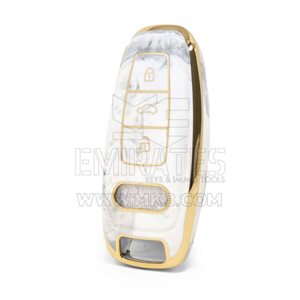 Capa de mármore nano de alta qualidade para chave remota Audi 3 botões cor branca Audi-D12J