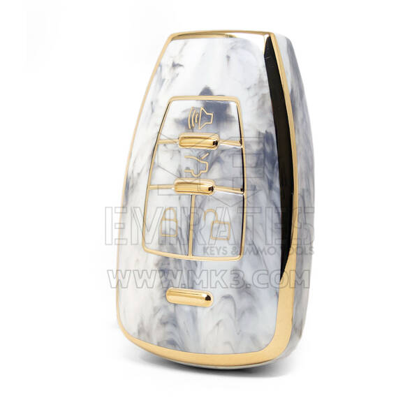 Nano couvercle en marbre de haute qualité pour clé télécommande BAIC, 4 boutons, couleur blanche, BQ-A12J