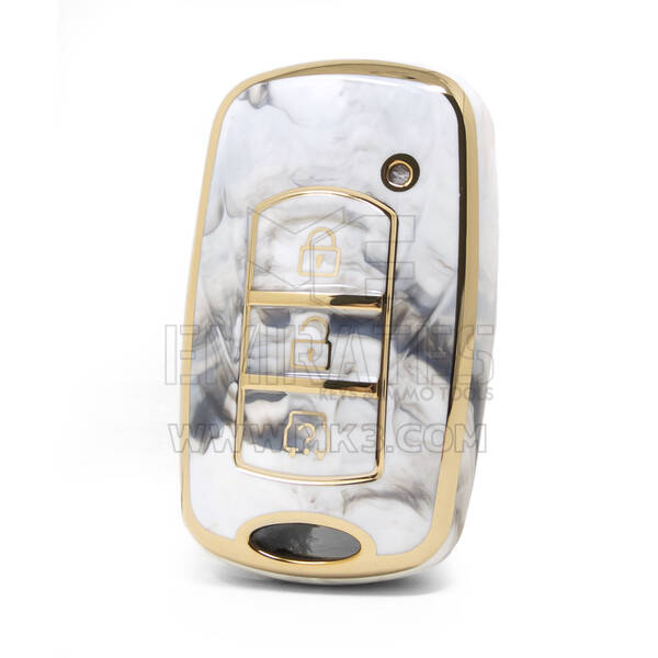 Nano couvercle en marbre de haute qualité pour clé télécommande Dongfeng, 3 boutons, couleur blanche, DF-F12J