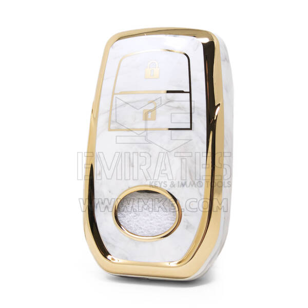 Нано-высококачественная мраморная крышка для удаленного ключа Toyota с 3 кнопками белого цвета TYT-A12J2