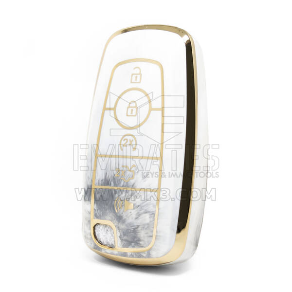 Capa de mármore nano de alta qualidade para chave remota Ford 5 botões cor branca Ford-B12J5