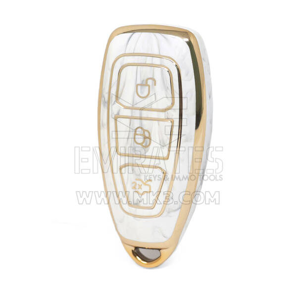 Capa de mármore nano de alta qualidade para chave remota Ford 3 botões cor branca Ford-D12J