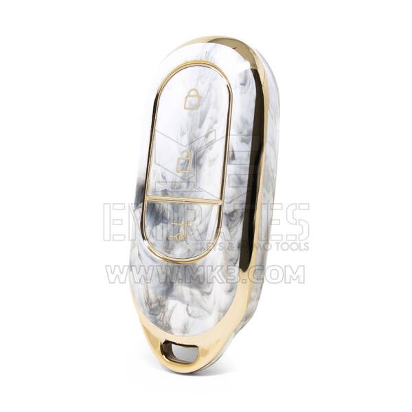 Nano couvercle en marbre de haute qualité pour clé télécommande Leapmotor, 3 boutons, couleur blanche LP-A12J