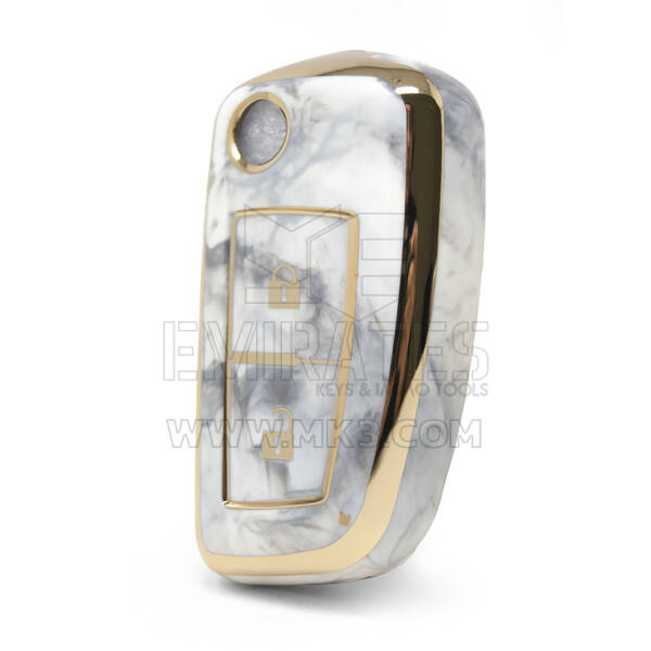 Cover in marmo Nano di alta qualità per chiave remota Nissan Flip 2 pulsanti colore bianco NS-B12J2