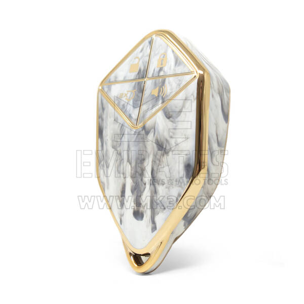 Nano couvercle en marbre de haute qualité pour clé télécommande Shenlan, 4 boutons, couleur blanche SL-A12J