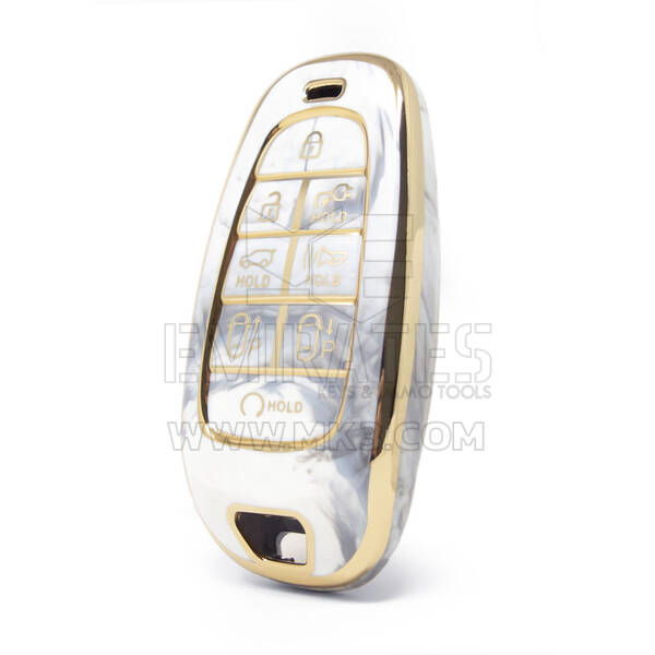 Nano cubierta de mármol de alta calidad para llave remota Hyundai, 8 botones, Color blanco, HY-H12J8