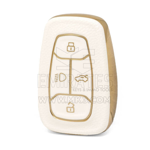 Nano – housse en cuir doré de haute qualité, pour clé télécommande TATA, 4 boutons, couleur blanche, TATA-A13J
