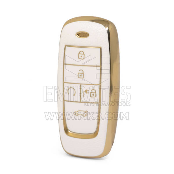 Nano – housse en cuir doré de haute qualité, pour clé télécommande Trumpchi, 5 boutons, couleur blanche, CQ-B13J