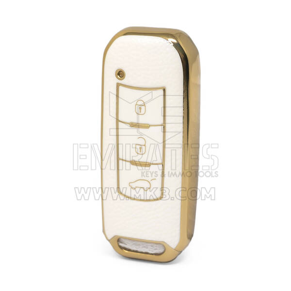 Nano – housse en cuir doré de haute qualité, pour clé télécommande Trumpchi, 3 boutons, couleur blanche, CQ-C13J