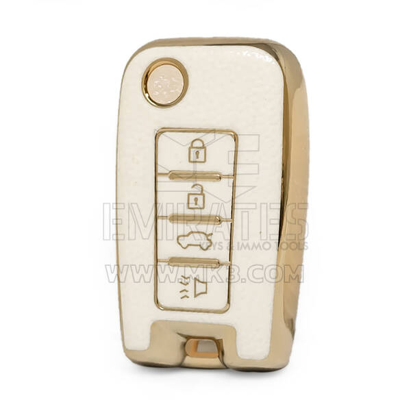 Cover in pelle dorata Nano di alta qualità per chiave remota Venucia 4 pulsanti colore bianco VNC-D13J