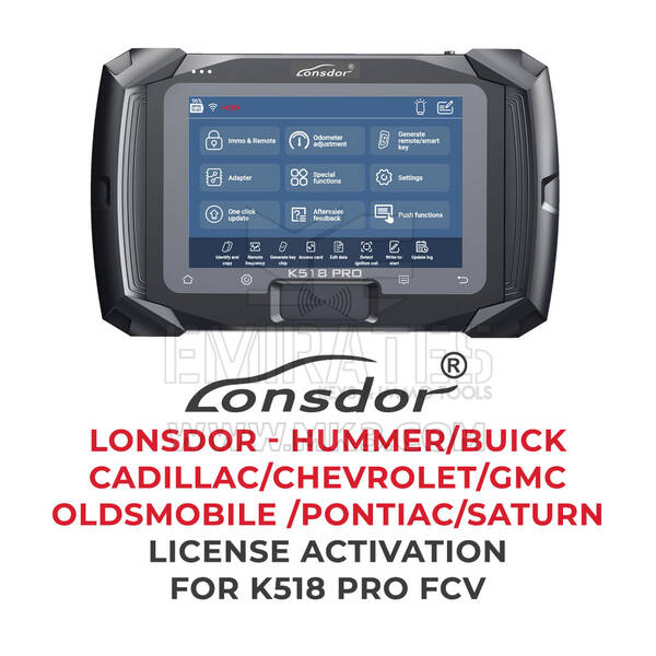 Lonsdor - Hummer / Buick / Cadillac / Chevrolet / GMC / Oldsmobile / Pontiac / Saturn License Activation For K518 Pro FCV