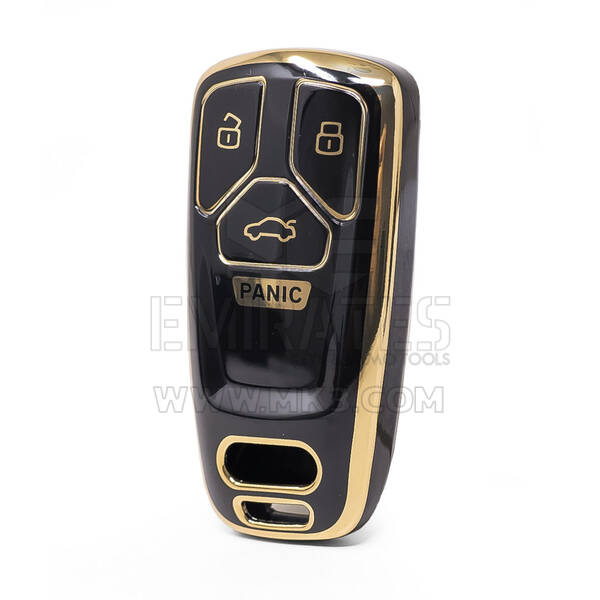 Capa Nano de alta qualidade para Audi Remote Key 4 botões cor preta Audi-B11J4