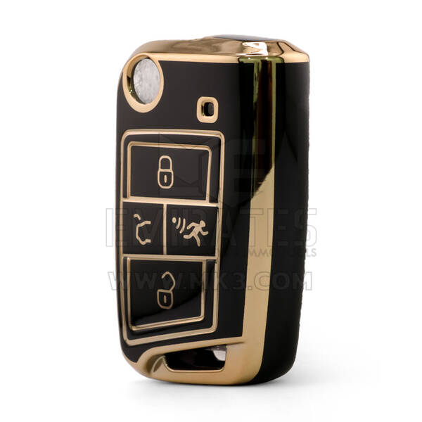 Cover di alta qualità nano per chiave telecomando Volkswagen 4 pulsanti colore nero VW-B11J4