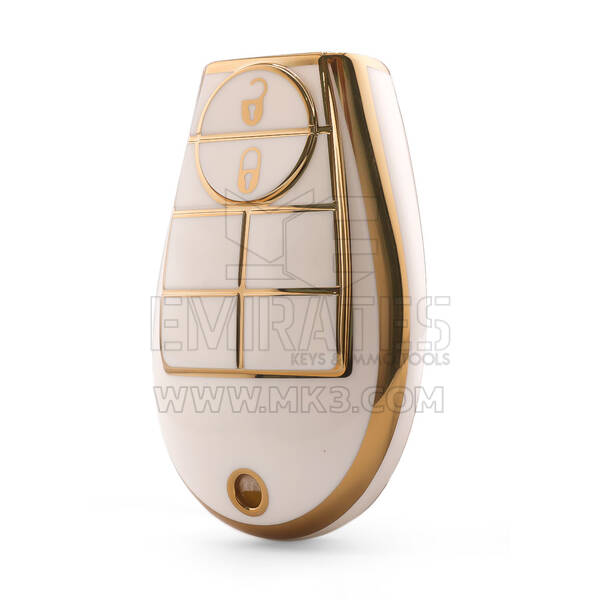 Housse Nano de haute qualité pour clé télécommande Dodge 2 boutons couleur blanche Dodge-A11J2