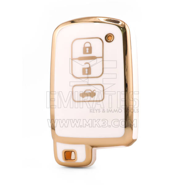 Funda de nano alta calidad para llave remota Toyota de 3 botones, color blanco TYT-D11J3A