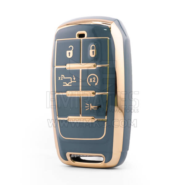 Copertura di alta qualità nano per chiave remota Jeep 5 pulsanti colore grigio Jeep-D11J5B